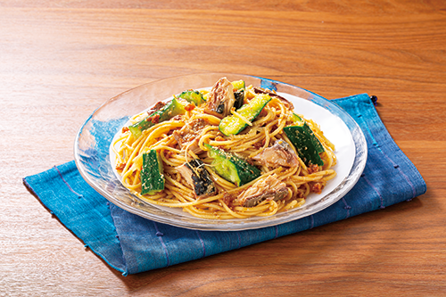 サバ缶きゅうりの和え麺