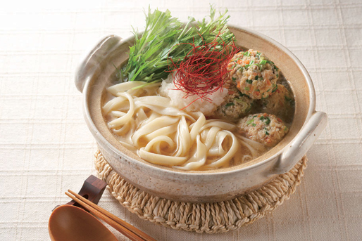 手延　仁比山うどん（半生めん）の調理例